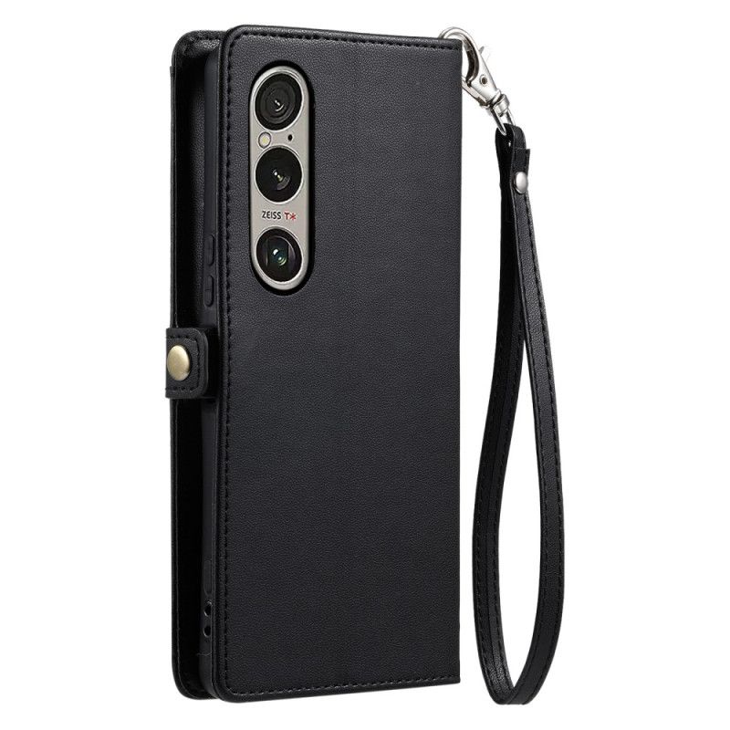 Leren Hoesje Sony Xperia 1 Vii Etui Met Riem Bescherming Hoesje