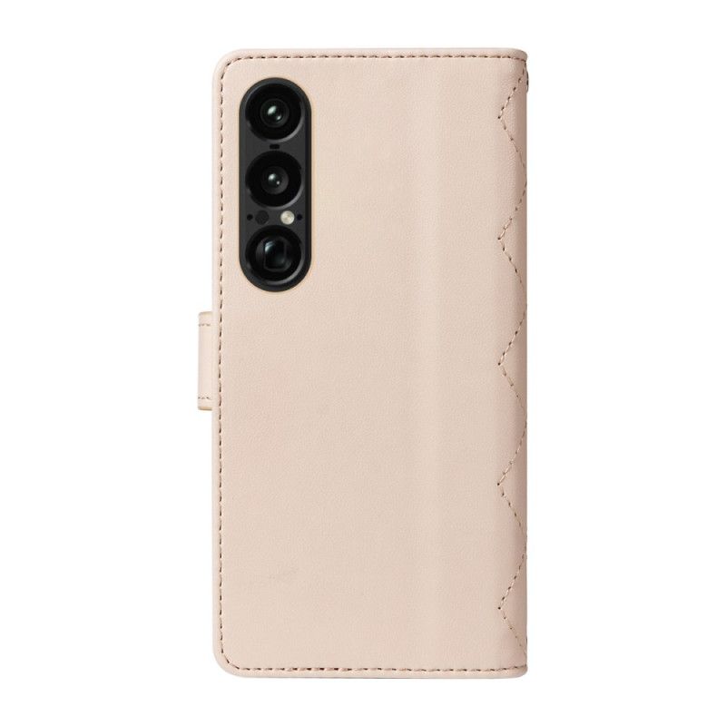 Leren Hoesje Sony Xperia 1 Vii Gewatteerd Met Riem En Schouderriem Bescherming Hoesje