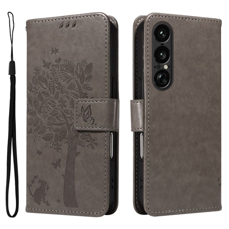 Leren Hoesje Sony Xperia 1 Vii Krabpaal Bescherming Hoesje