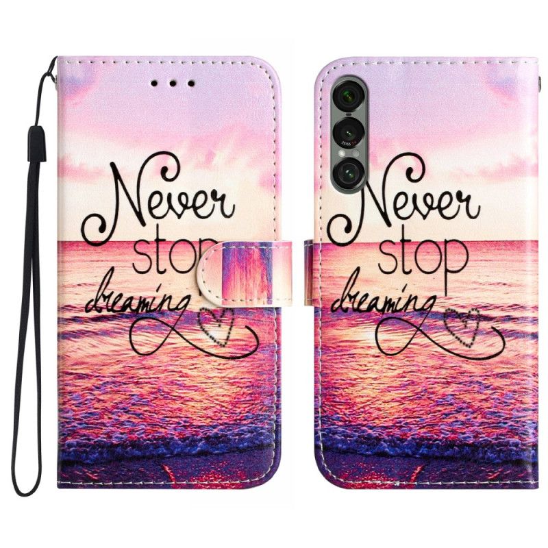 Leren Hoesje Sony Xperia 1 Vii Never Stop Dreaming
