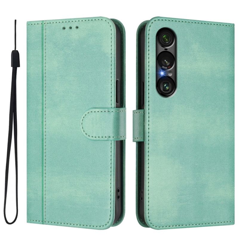 Leren Hoesje Sony Xperia 1 Vii Retro Design Bescherming Hoesje