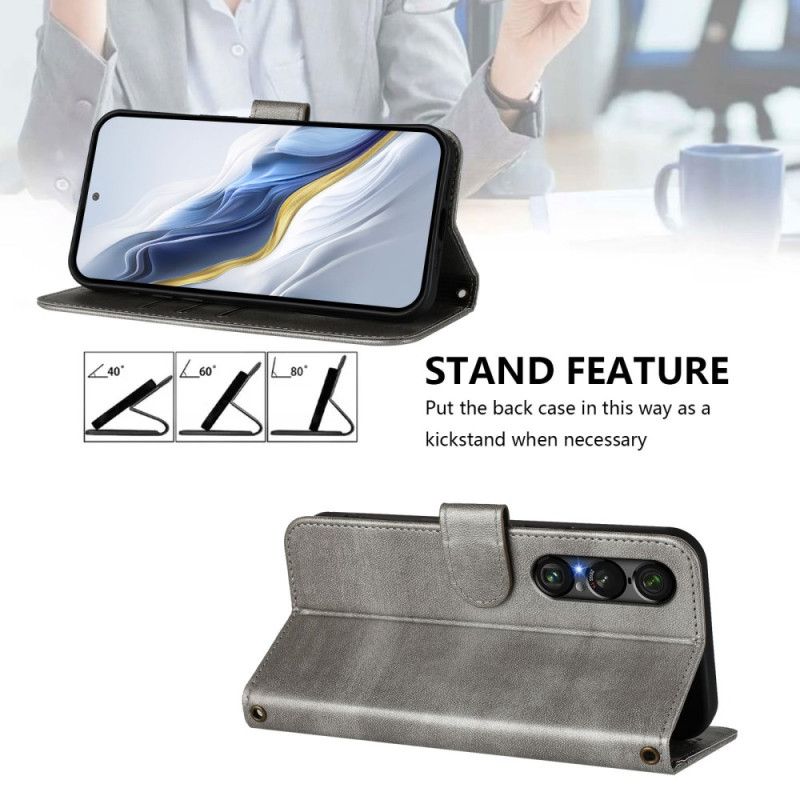 Leren Hoesje Sony Xperia 1 Vii Retro Design Bescherming Hoesje