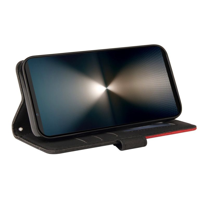 Leren Hoesje Sony Xperia 1 Vii Tweekleurige Golvende Lijn