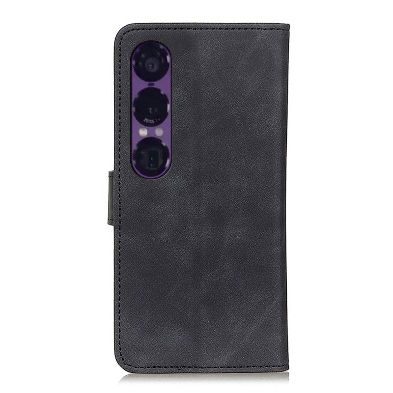 Leren Hoesje Sony Xperia 1 Vii Vintage Leerlook Khazneh Bescherming Hoesje