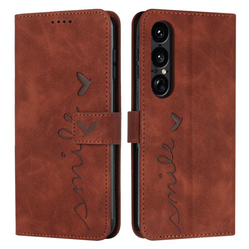 Leren Hoesje Voor Sony Xperia 1 Vii Glimlach