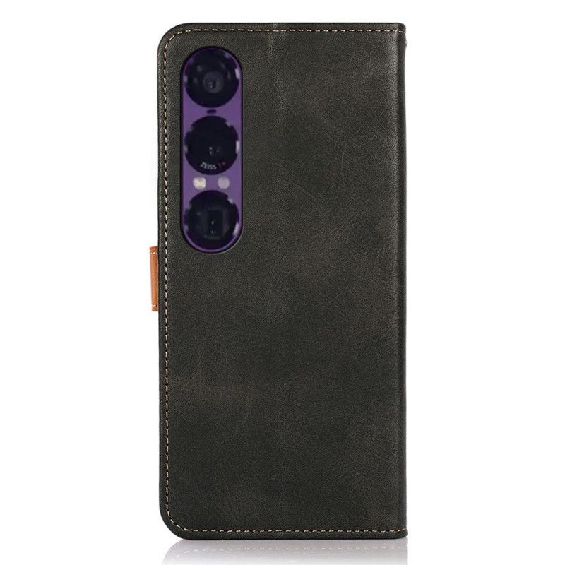 Leren Hoesje Voor Sony Xperia 1 Vii Khazneh Gouden Sluiting