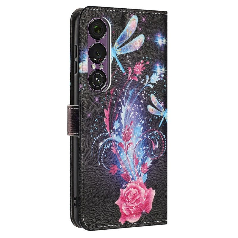 Leren Hoesje Voor Sony Xperia 1 Vii Libellen