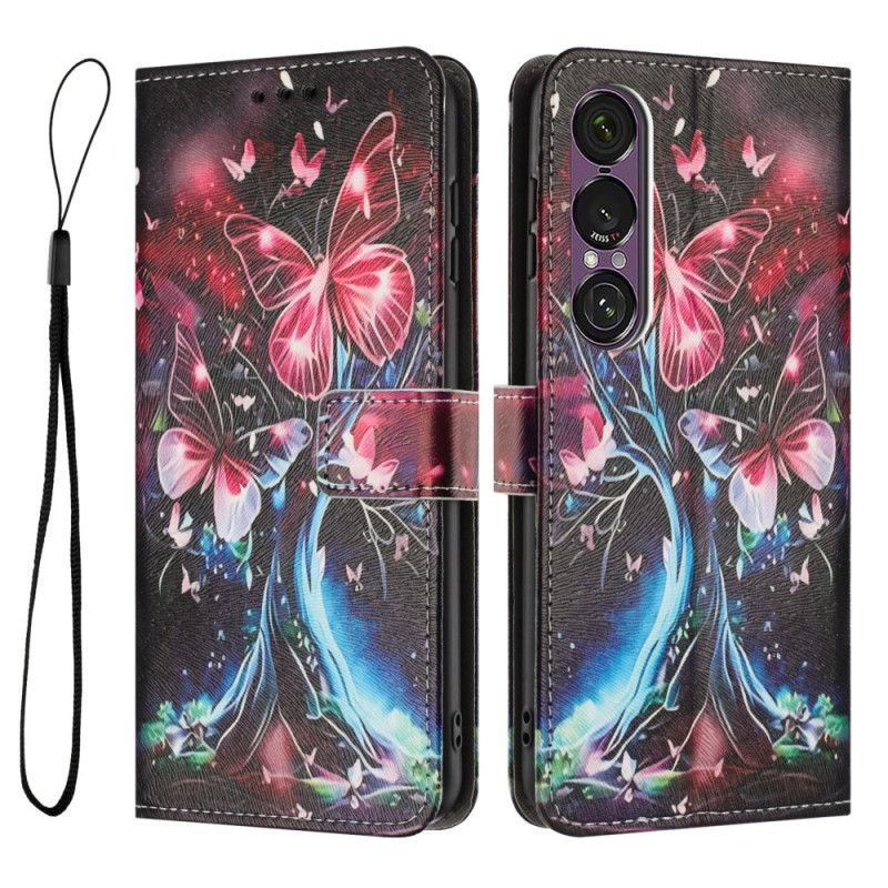 Leren Hoesje Voor Sony Xperia 1 Vii Vlinderboom