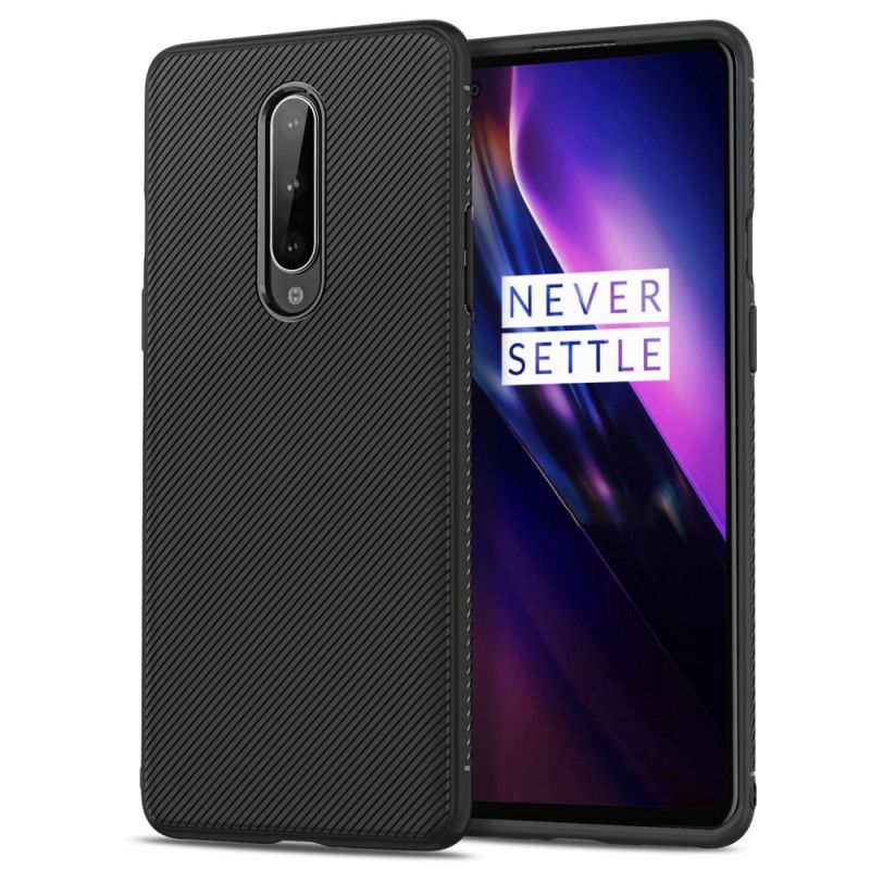 Case Hoesje OnePlus 8 Donkerblauw Zwart Telefoonhoesje Keperstof Uit De Jazzserie