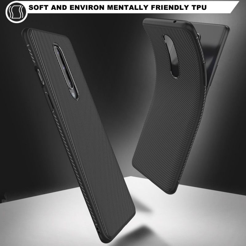 Case Hoesje OnePlus 8 Donkerblauw Zwart Telefoonhoesje Keperstof Uit De Jazzserie
