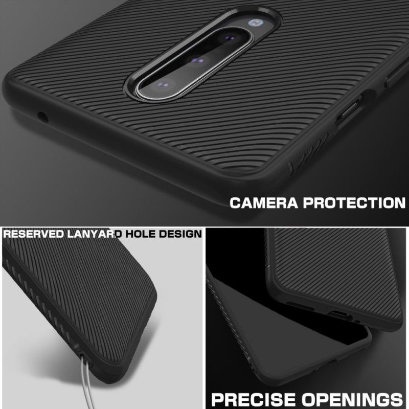 Case Hoesje OnePlus 8 Donkerblauw Zwart Telefoonhoesje Keperstof Uit De Jazzserie