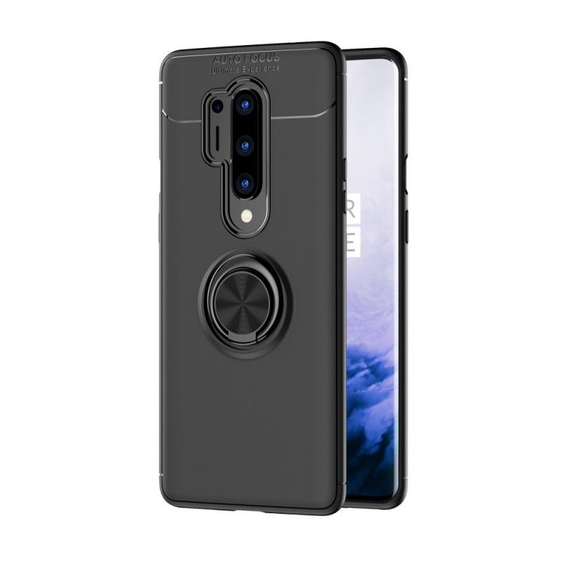 Case Hoesje OnePlus 8 Donkerrood Zwart Telefoonhoesje Lenuo Roterende Ring