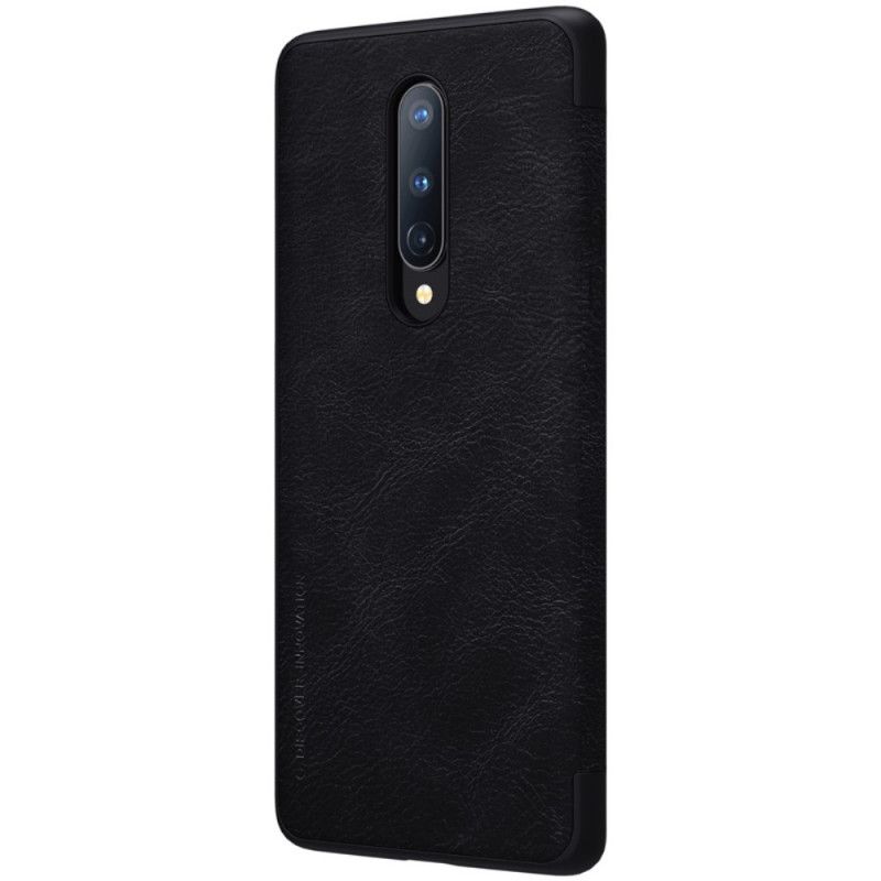Folio-hoesje OnePlus 8 Bruin Rood Nillkin Qin-Reeks