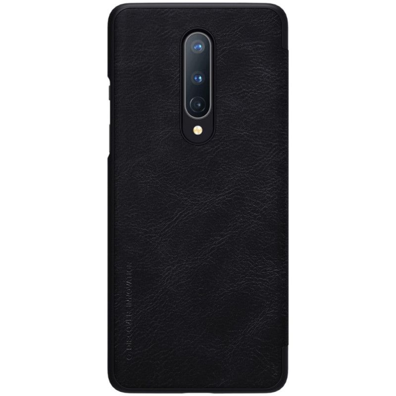 Folio-hoesje OnePlus 8 Bruin Rood Nillkin Qin-Reeks