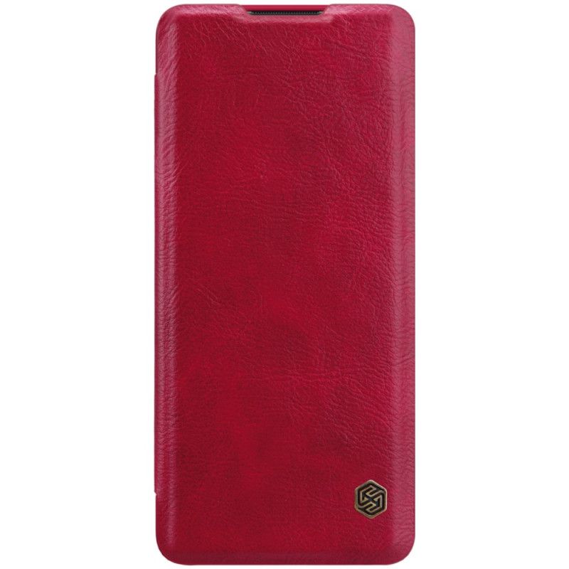 Folio-hoesje OnePlus 8 Bruin Rood Nillkin Qin-Reeks