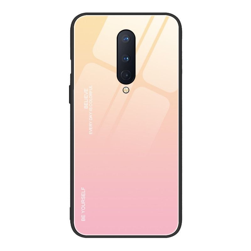 Hoesje OnePlus 8 Lichtpaars Rood Wees Jezelf Gehard Glas