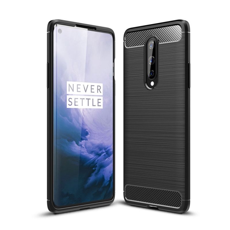 Hoesje OnePlus 8 Rood Zwart Geborsteld Koolstofvezel