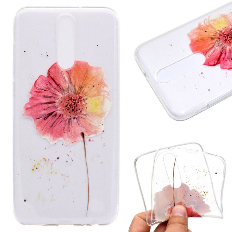 Hoesje OnePlus 8 Transparante Aquarel Klaproos