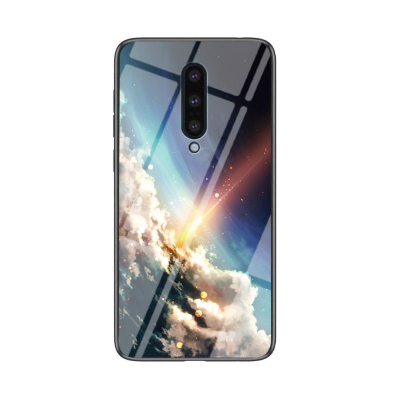 Hoesje OnePlus 8 Turkoois Grijs Schoonheid Gehard Glas