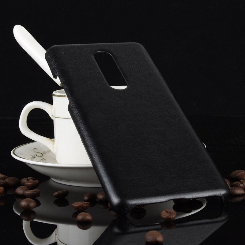 Hoesje voor OnePlus 8 Grijs Zwart Prestatie Lychee Leereffect