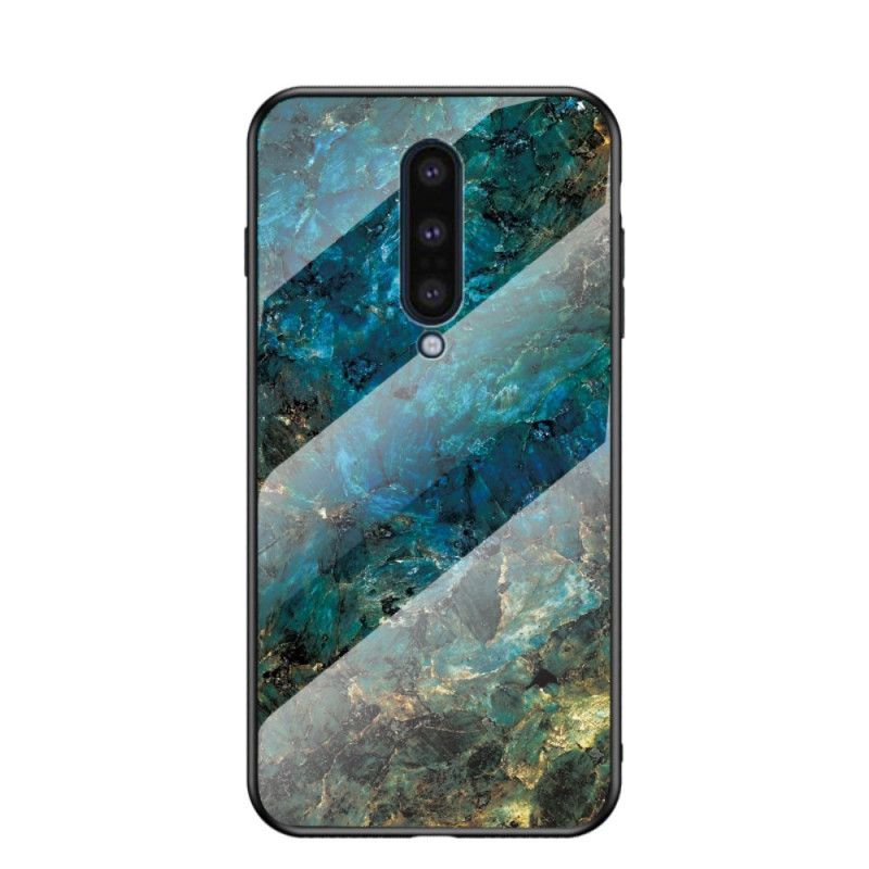 Hoesje voor OnePlus 8 Wit Zwart Premumkleuren Van Gehard Glas