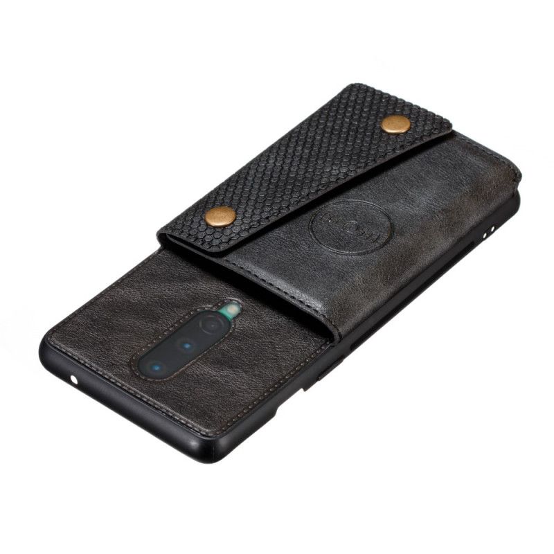 Hoesje voor OnePlus 8 Zwart Snap Portemonnee