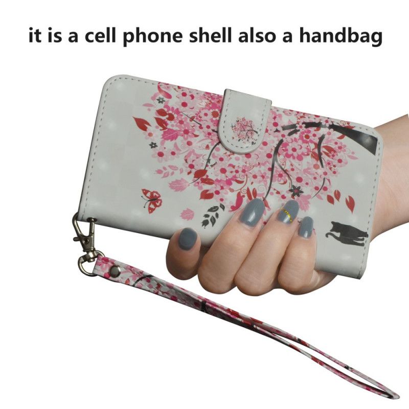 Leren Hoesje voor OnePlus 8 Roze Boom
