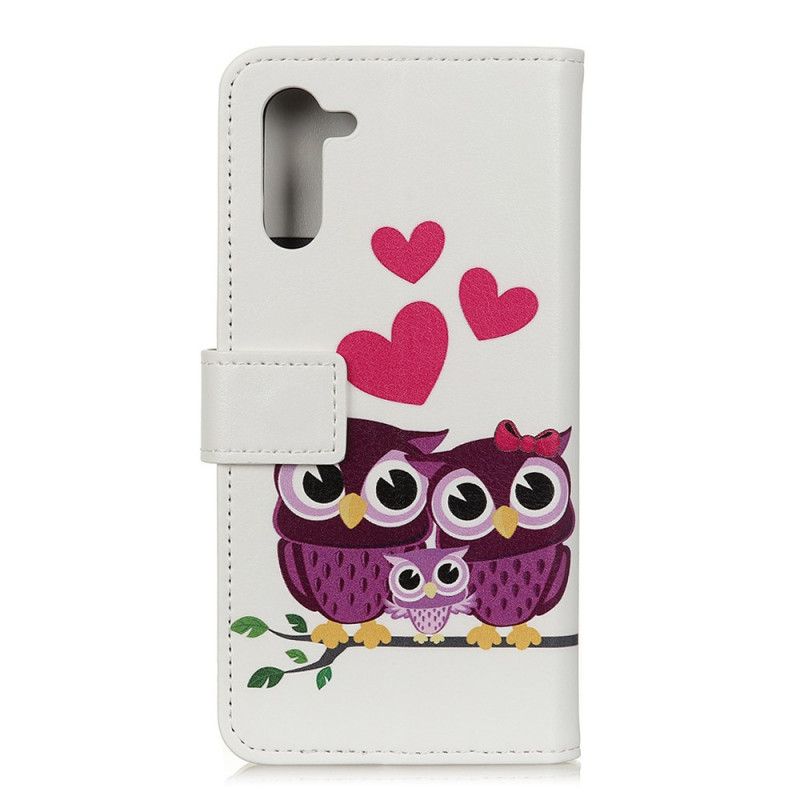 Flip Case Leren Realme 6 Uilenfamilie