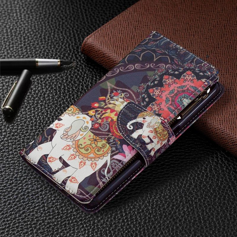 Leren Hoesje Realme 6 Zak Met Olifantenrits