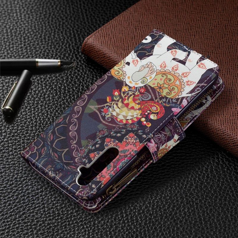 Leren Hoesje Realme 6 Zak Met Olifantenrits