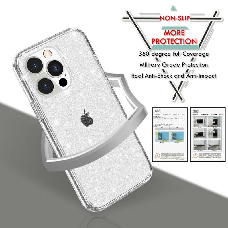 Cover Hoesje iPhone 13 Pro Telefoonhoesje Transparante Pailletten