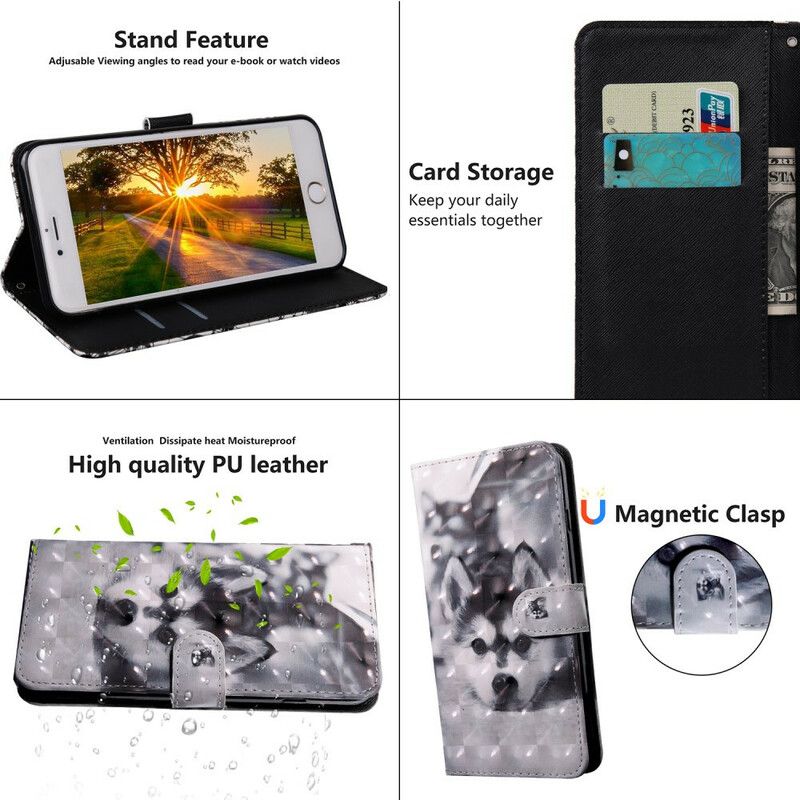Flip Case Leren iPhone 13 Pro Lichtvlek Gustave De Hond