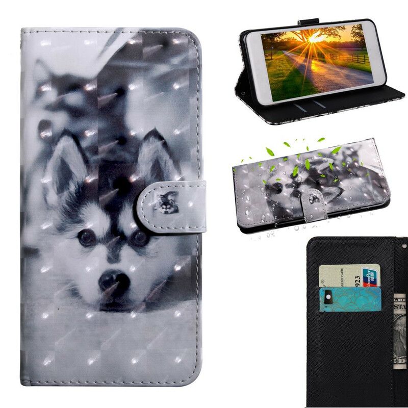 Flip Case Leren iPhone 13 Pro Lichtvlek Gustave De Hond