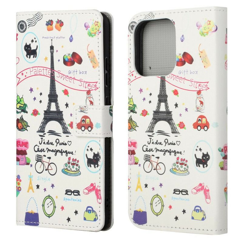 Folio-hoesje iPhone 13 Pro Ik Hou Van Parijs