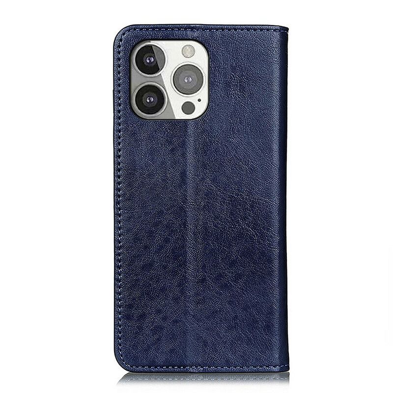 Folio-hoesje iPhone 13 Pro Telefoonhoesje Gestructureerd Splitleer