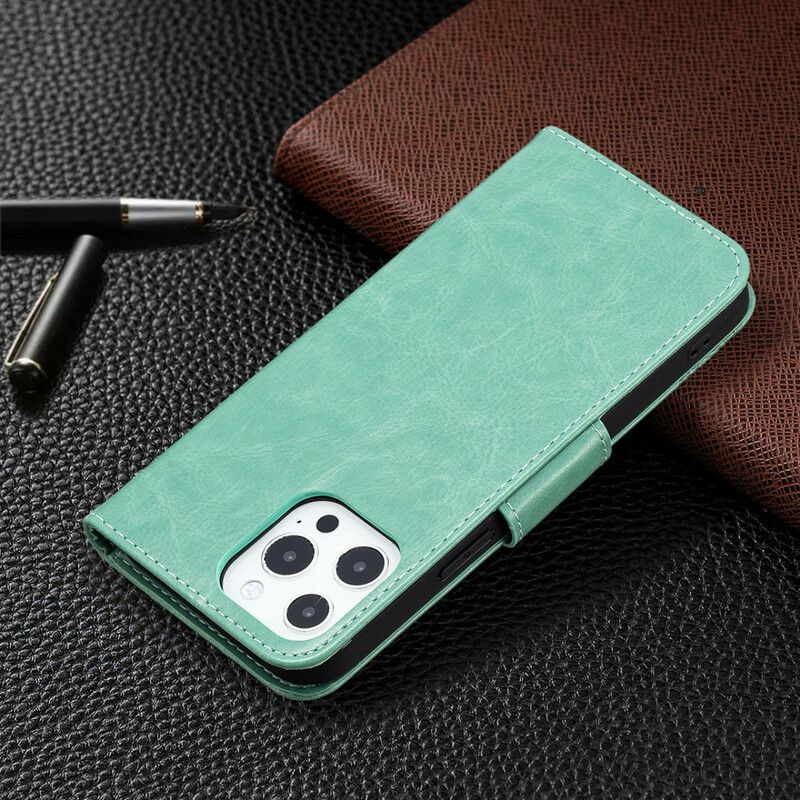 Folio-hoesje iPhone 13 Pro Vlinders Bedrukt Strappy