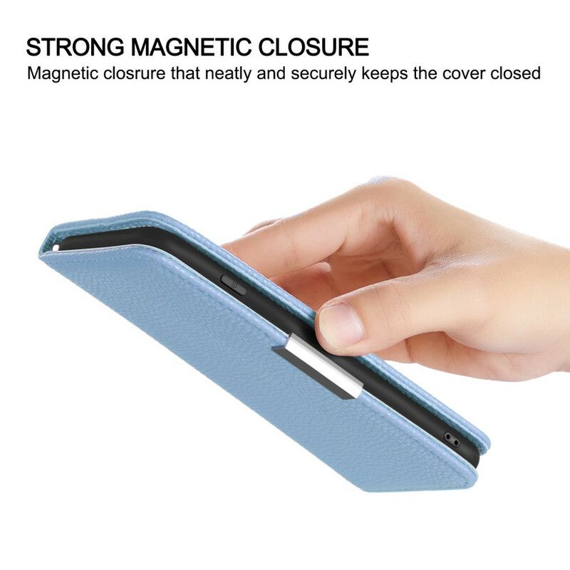Folio-hoesje Voor iPhone 13 Pro Litchi Ultra Chique Kunstleer