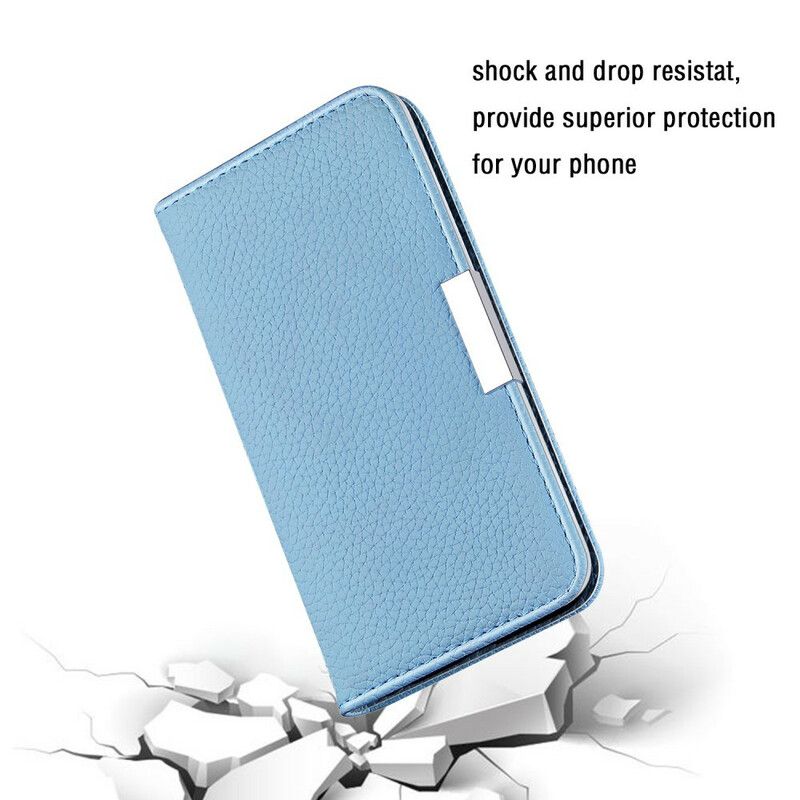 Folio-hoesje Voor iPhone 13 Pro Litchi Ultra Chique Kunstleer
