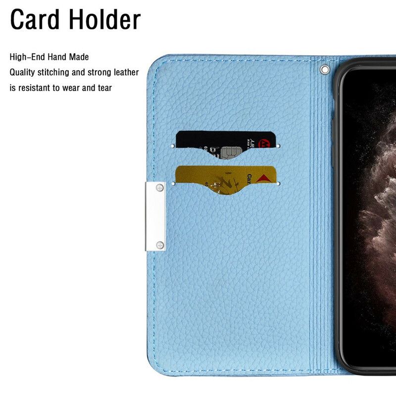 Folio-hoesje Voor iPhone 13 Pro Litchi Ultra Chique Kunstleer