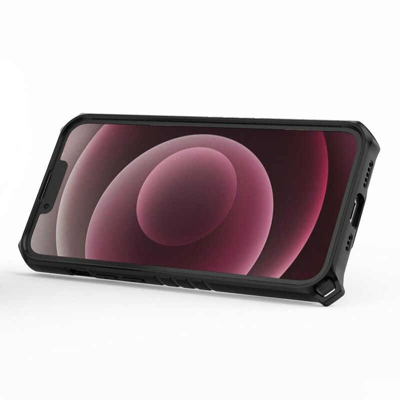 Hoesje iPhone 13 Pro Honingraat Met Ring Bescherming Hoesje