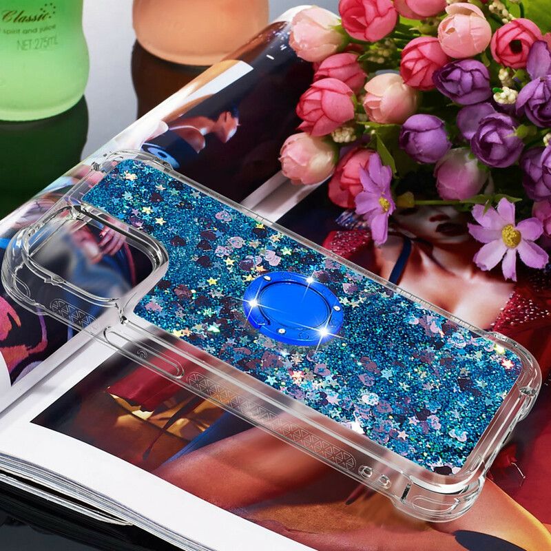 Hoesje iPhone 13 Pro Pailletten Met Ringhouder