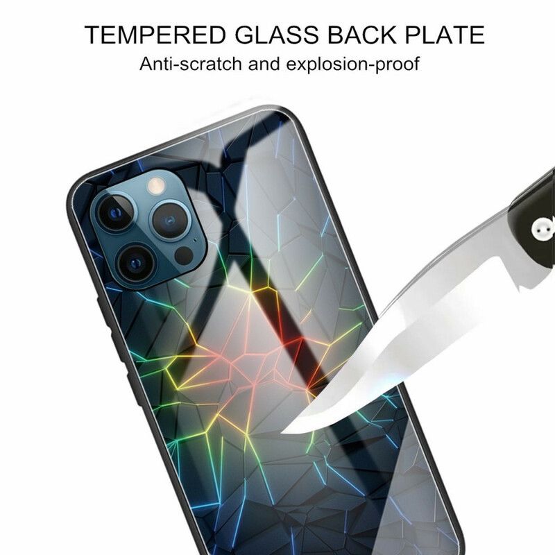 Hoesje Voor iPhone 13 Pro Geometrie Van Gehard Glas