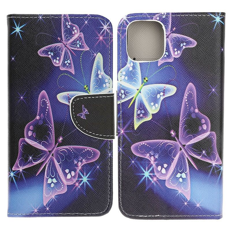 Leren Hoesje iPhone 13 Pro Moderne Vlinders Bescherming Hoesje