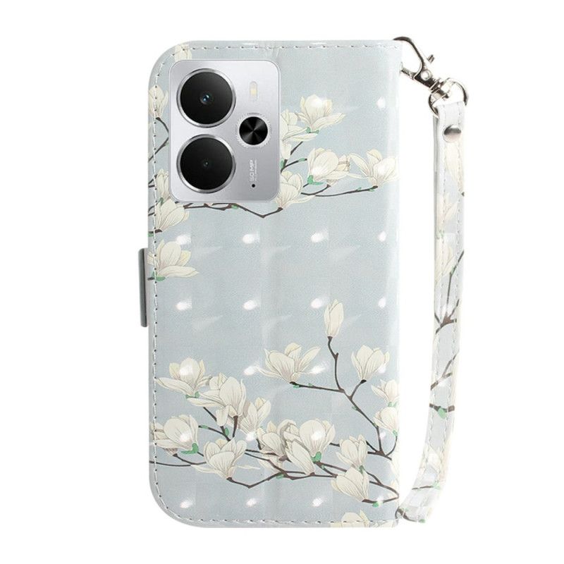 Bescherming Hoesje Realme 14 5g Magnolia's Met Sleutelkoord