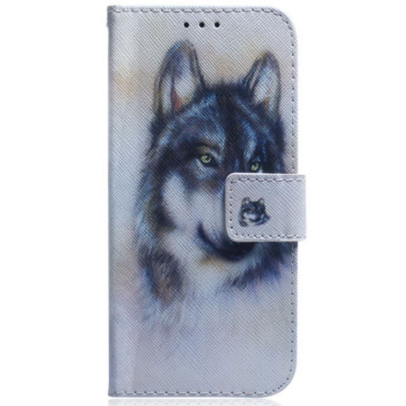 Flip Case Leren Realme 14 5g Wolf In Aquarel