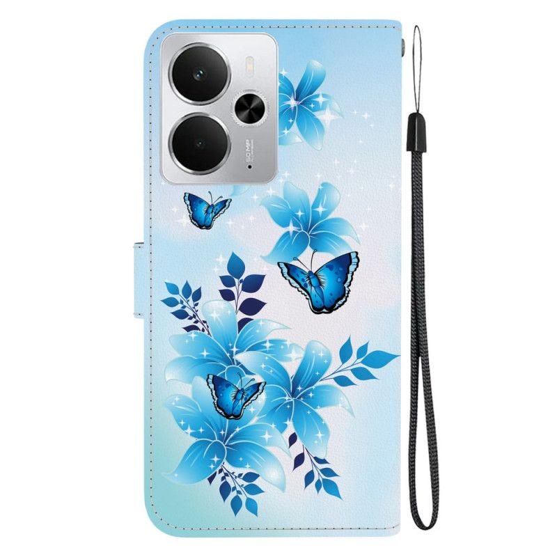 Folio-hoesje Realme 14 5g Blauwe Vlinders
