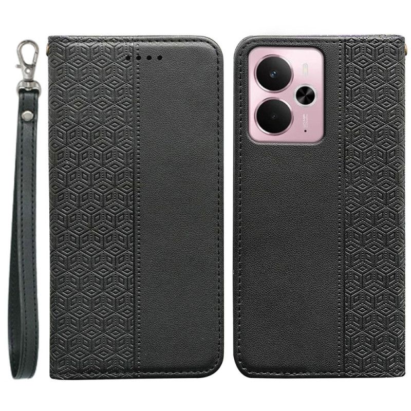 Folio-hoesje Realme 14 5g Geruite Rand En Bandje