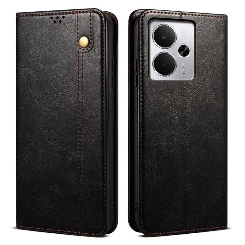 Folio-hoesje Realme 14 5g Telefoonhoesje Gewaxte Imitatie Leer