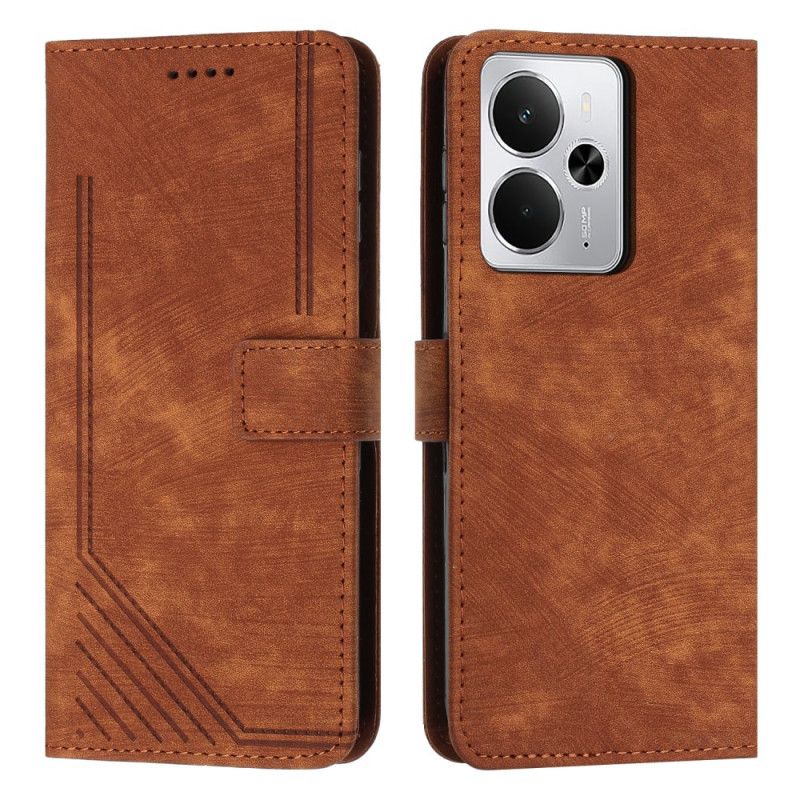 Folio-hoesje Realme 14 5g Telefoonhoesje Lijnen