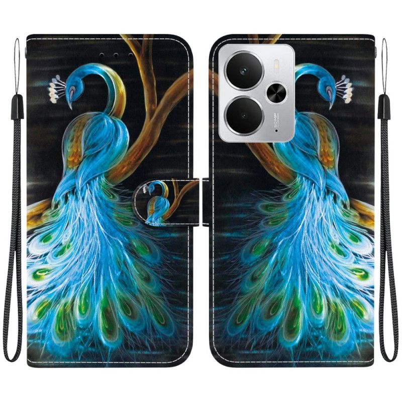 Folio-hoesje Realme 14 5g Telefoonhoesje Pauwenpatroon